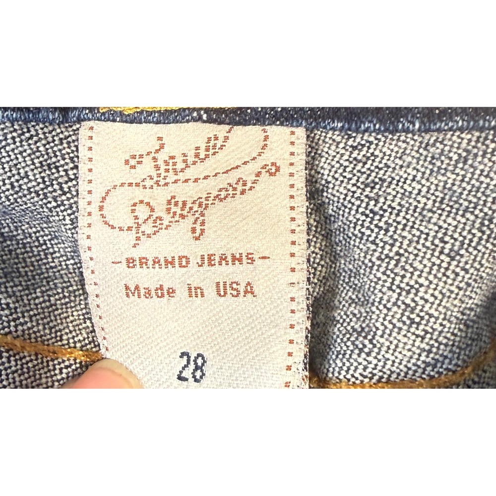True Religion Womens Pink Painted Horseshoe Logo Straight Leg Jeans Dark Wash 28 - Picture 3 of 3